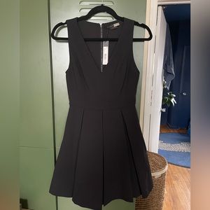 Alice & Olivia V Neck Black Mini Dress